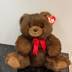 VIntage TY  1990 Brown Teddy Bear McGee 13”Plush Soft Toy Stuffed Animal